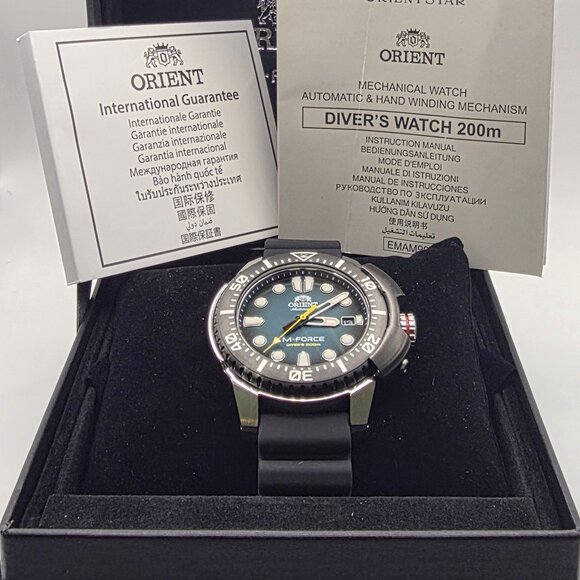 Orient Men's Watch M-Force Automatic Dive Blue Dial Rubber Strap RA-AC0L04L00B - Picture 3 of 5